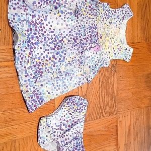 A colorful polka dot dress with a matching underwear